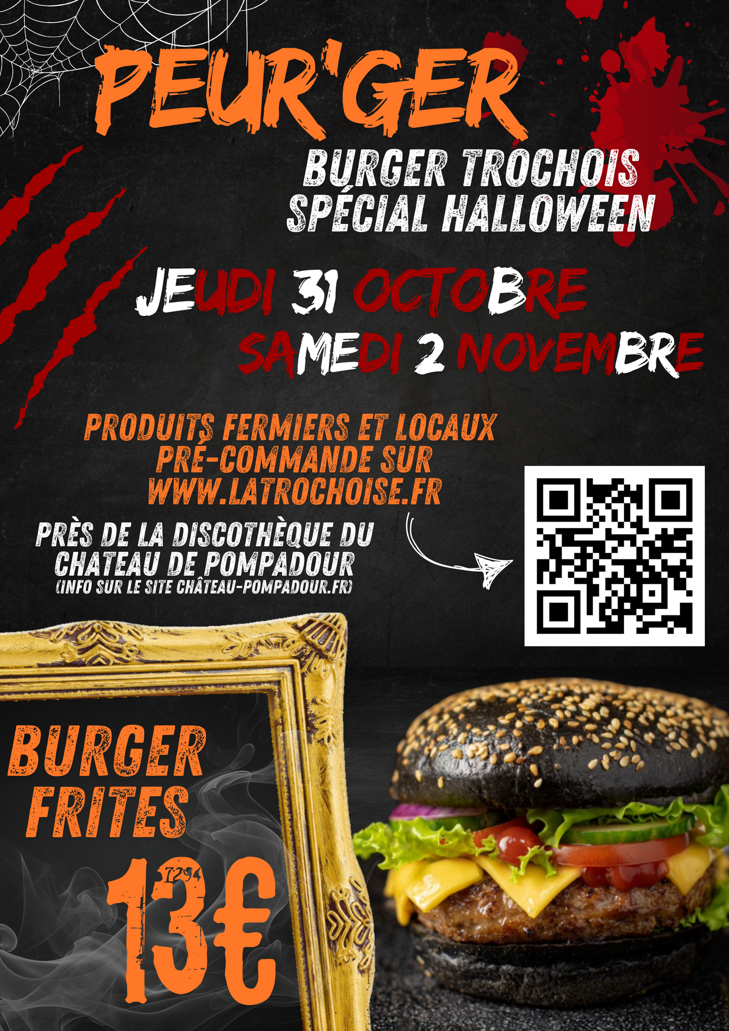 Burger/ frites Halloween 31.10.2024